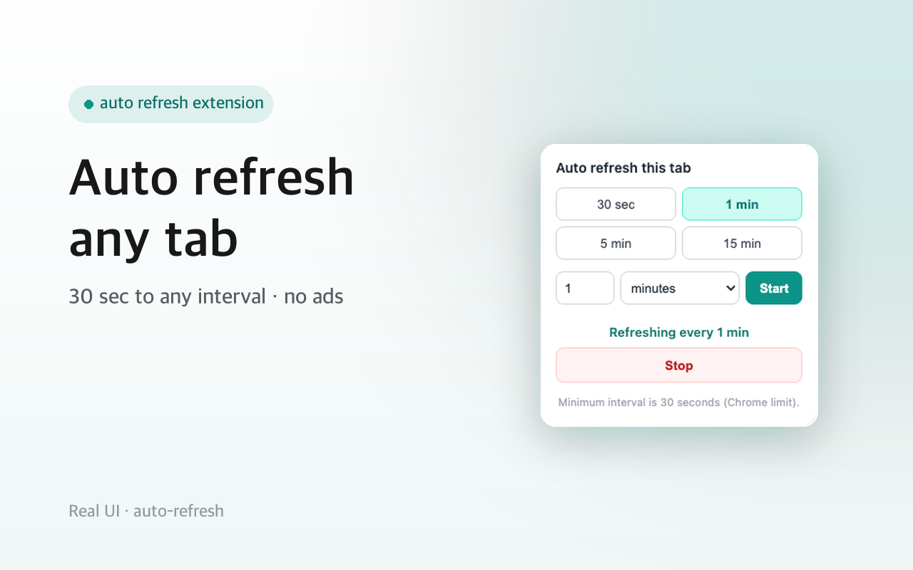 Auto Refresh - Reload Tab on Timer screenshot 1