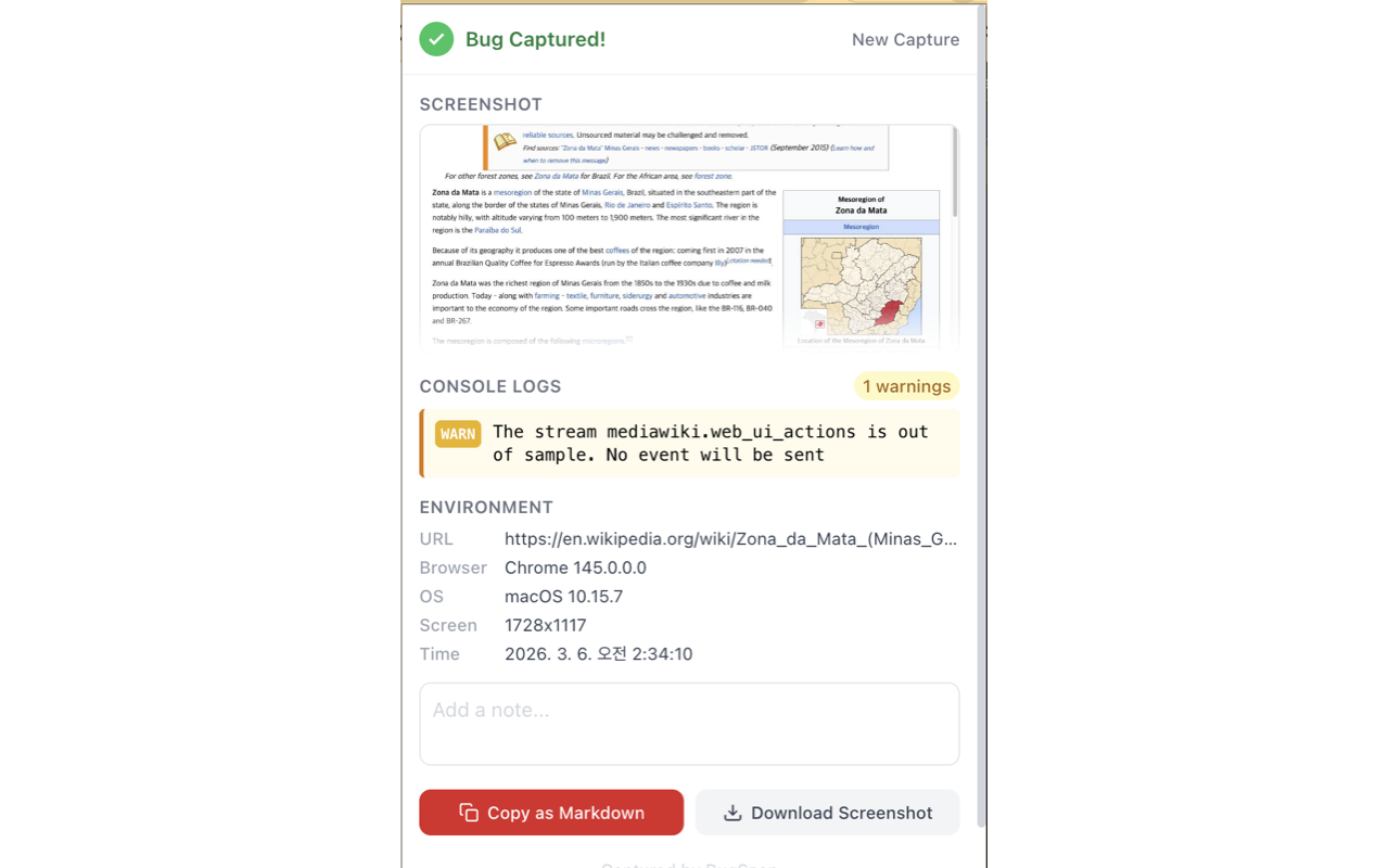 BugSnap screenshot 1