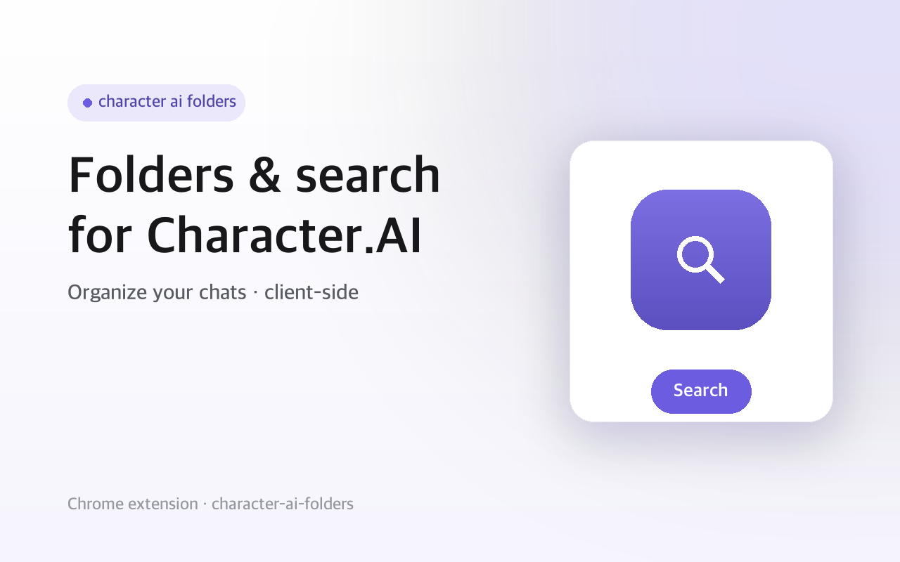 Folders & Search for Character.AI Chats screenshot 1