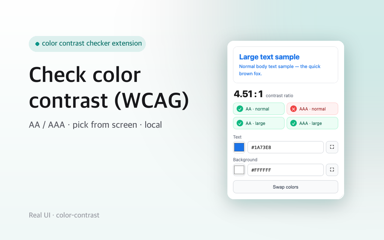 Color Contrast Checker - WCAG screenshot 1