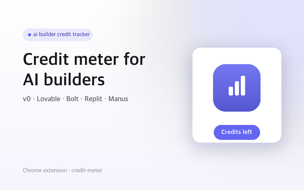 AI Credit Meter - v0, Lovable, Bolt screenshot 1