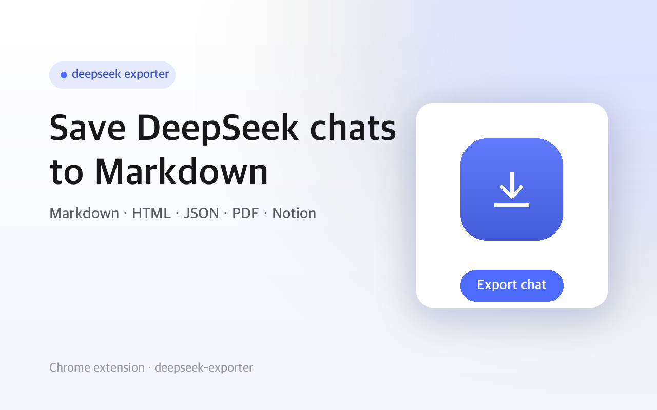 DeepSeek Exporter — Chats to Markdown screenshot 1