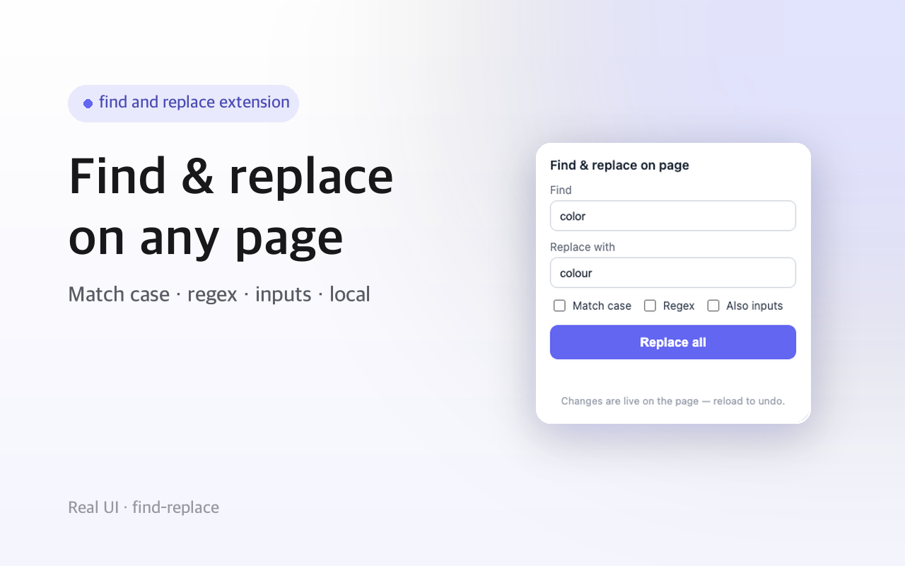Find & Replace - Edit Text on Page screenshot 1