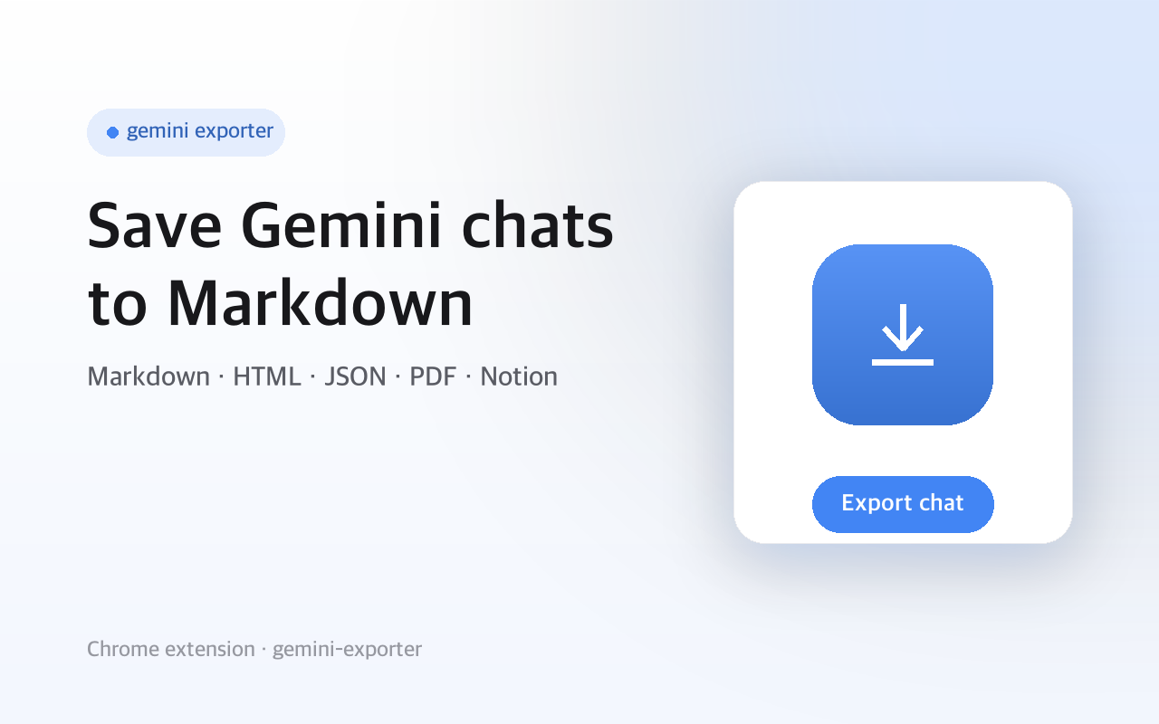 Gemini Exporter — Chats to Markdown screenshot 1