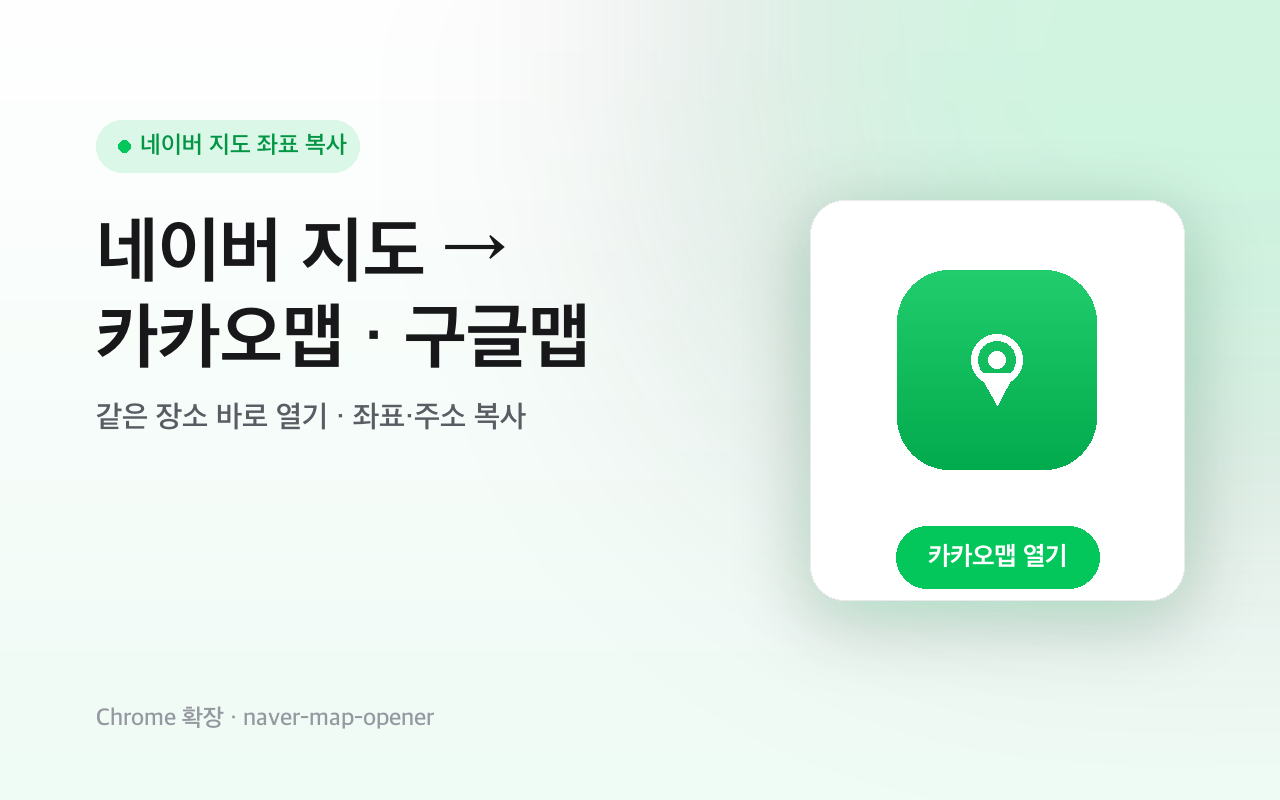 Naver Map Coords → Kakao Map & Google Maps screenshot 1
