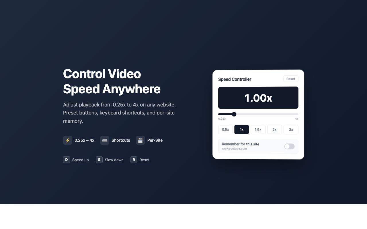 Video Speed Controller screenshot 1